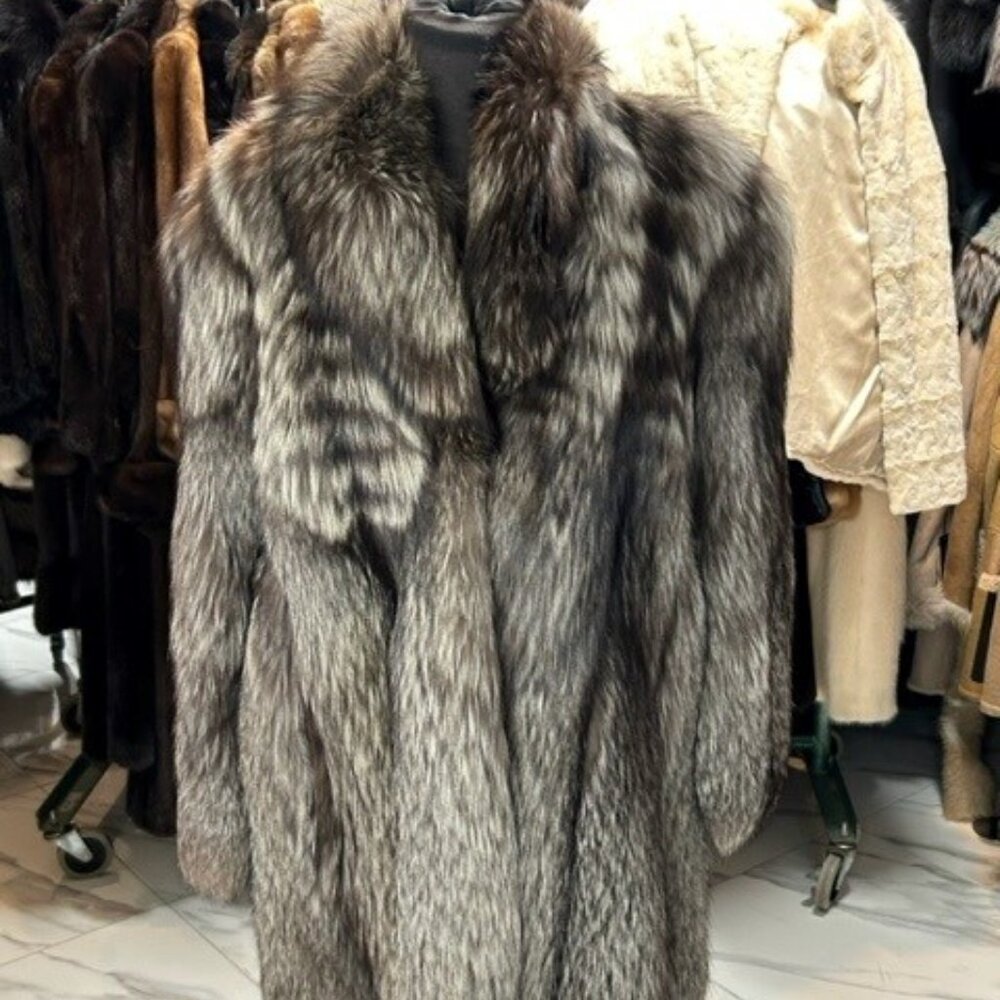Silver FOX natural fur women's coat size medium (originally 6995 clearance 1895)